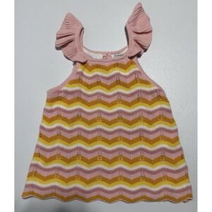 Haute Hippie Kids Sz M (7/8) Pink Orange Tank Top Crochet Beach Summer